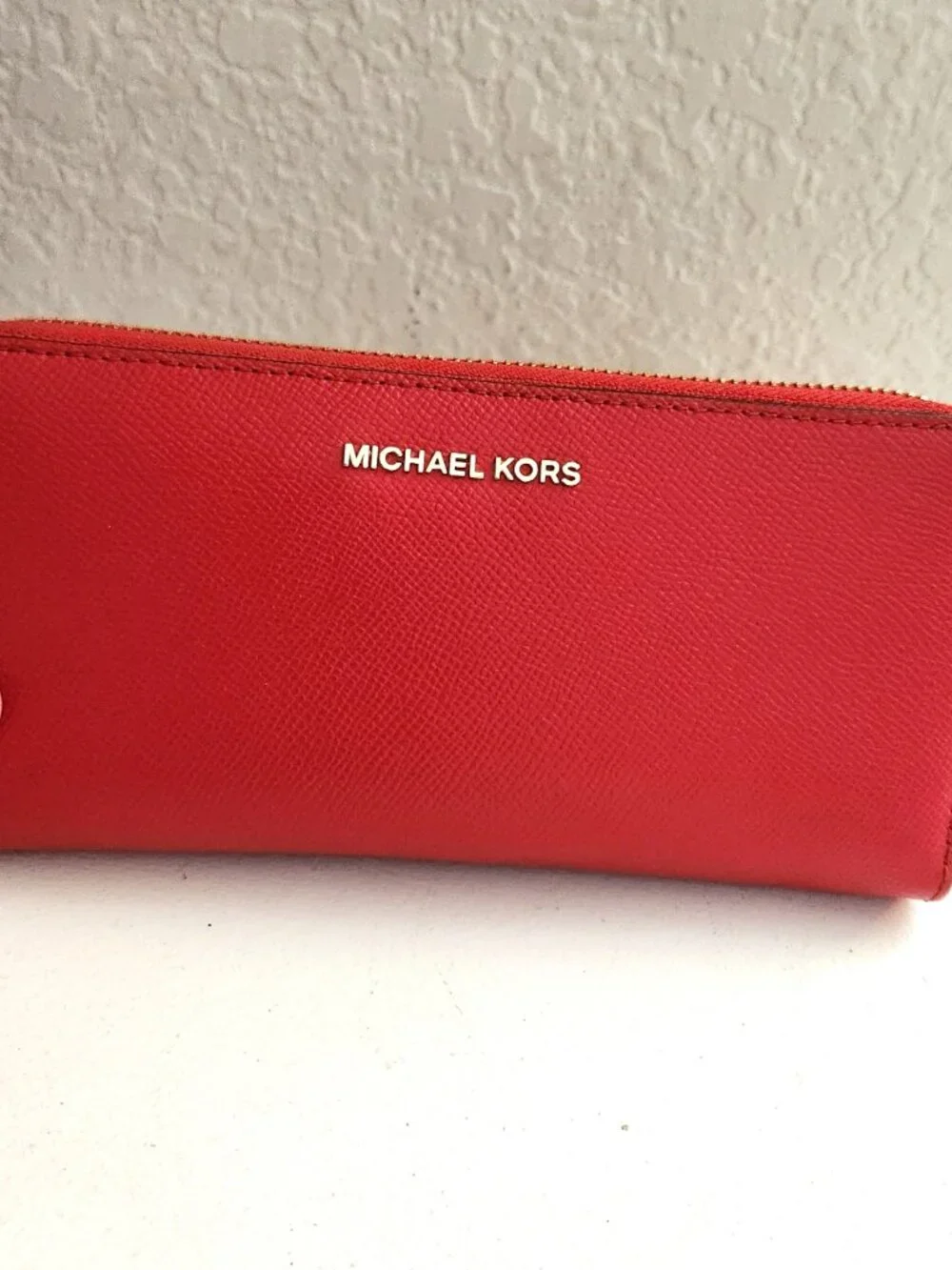 Like New Michael Kors Sylvia Red Leather Shoulder Bag & Wallet